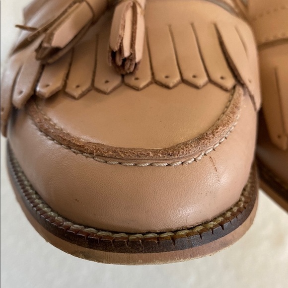 Dune London Women's Blush Pink Leather Kiltie Loafers Tassels Slip on Goosie - Picture 7 of 14